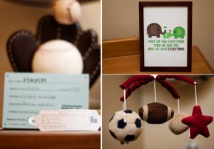 Sports theme nursery - with JJ's hospital information!